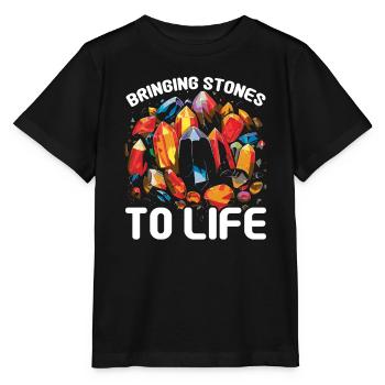 Lapidaire artiste pierres précieuses Pierre de collecte Pierre - T-shirt bio MINI CREATOR Stanley/Stella Enfant - noir - Devant - Mikhail (115cm)