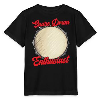 Caisse claire, instrument de musique, musicien, batteur - T-shirt bio MINI CREATOR Stanley/Stella Enfant - noir - Devant - Mikhail (115cm)