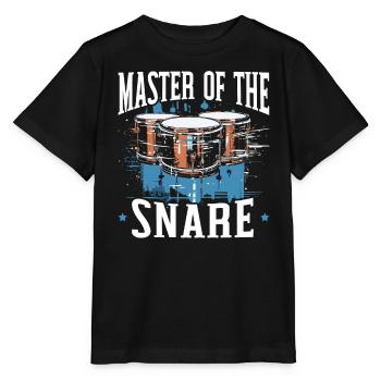 Caisse claire, instrument de musique, musicien, batteur - T-shirt bio MINI CREATOR Stanley/Stella Enfant - noir - Devant - Mikhail (115cm)
