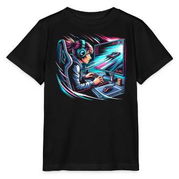 Speedrunning Video Game Player Gamer Gaming - Stanley/Stella MINI CREATOR Kids’ T-Shirt - black - Front - Mikhail (115cm)