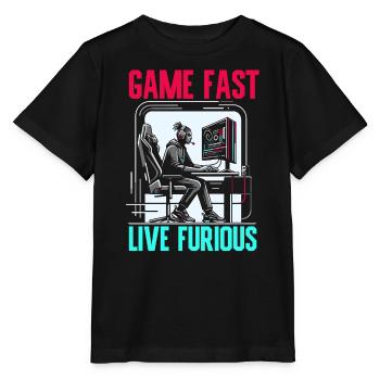 Speedrunning Video Game Player Gamer Gaming - Stanley/Stella MINI CREATOR Kids’ T-Shirt - black - Front - Mikhail (115cm)