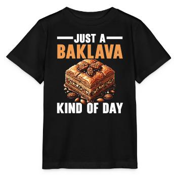 Baklava Pâtisserie Dessert Gourmand Moyen-Orient - T-shirt bio MINI CREATOR Stanley/Stella Enfant - noir - Devant - Mikhail (115cm)