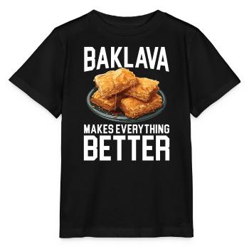 Baklava Pâtisserie Dessert Gourmand Moyen-Orient - T-shirt bio MINI CREATOR Stanley/Stella Enfant - noir - Devant - Mikhail (115cm)