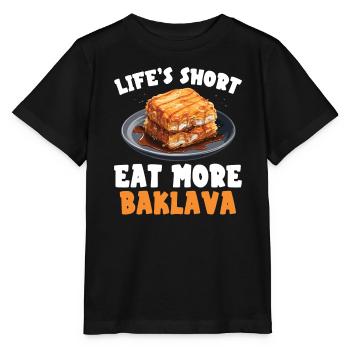 Baklava Pâtisserie Dessert Gourmand Moyen-Orient - T-shirt bio MINI CREATOR Stanley/Stella Enfant - noir - Devant - Mikhail (115cm)