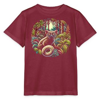 Aye Aye Face Aye-aye Nocturnal Lemur Animal - Stanley/Stella MINI CREATOR Kids’ T-Shirt - burgundy - Front - Kain (125cm)
