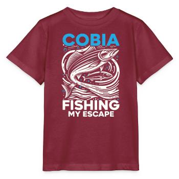 Cobia Amateur De Pêche Attrapeur De Poissons Pêcheur Pêcheur - T-shirt bio MINI CREATOR Stanley/Stella Enfant - bordeaux - Devant - Kain (125cm)
