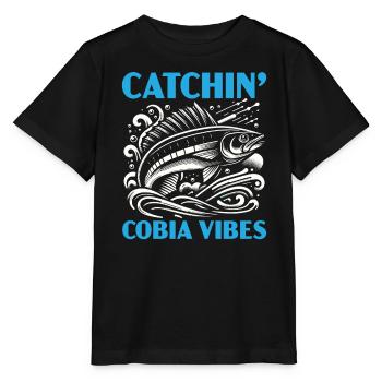 Cobia Amateur De Pêche Attrapeur De Poissons Pêcheur Pêcheur - T-shirt bio MINI CREATOR Stanley/Stella Enfant - noir - Devant - Mikhail (115cm)