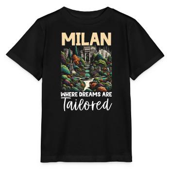 Mailand Italien Reisen Urlaub Italienisch Mailand Skyline - Stanley/Stella Kinder T-Shirt MINI CREATOR  - Schwarz - Vorne - Mikhail (115cm)