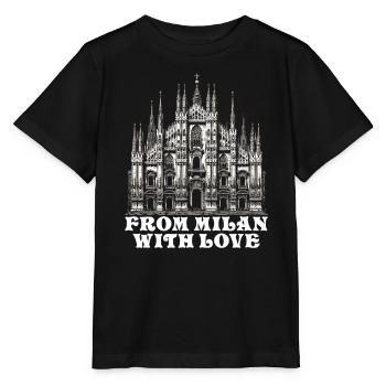 Milan Italy Travel Vacation Italian Milan Skyline - Stanley/Stella MINI CREATOR Kids’ T-Shirt - black - Front - Mikhail (115cm)