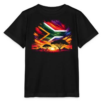 Südafrika Pride Johannesburg Südafrikanische Flagge - Stanley/Stella Kinder T-Shirt MINI CREATOR  - Schwarz - Vorne - Mikhail (115cm)