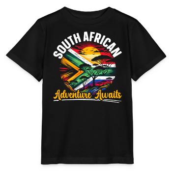 Südafrika Pride Johannesburg Südafrikanische Flagge - Stanley/Stella Kinder T-Shirt MINI CREATOR  - Schwarz - Vorne - Mikhail (115cm)