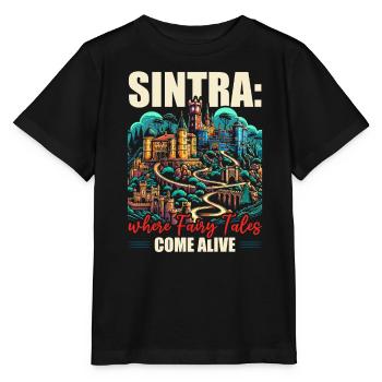 Sintra Portugal Travel Vacation Country Portugese - Stanley/Stella MINI CREATOR Kids’ T-Shirt - black - Front - Mikhail (115cm)