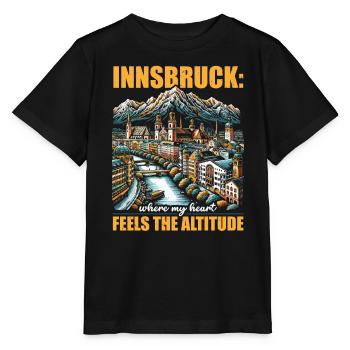 Innsbruck Autriche Voyage Vacances Autrichien - T-shirt bio MINI CREATOR Stanley/Stella Enfant - noir - Devant - Mikhail (115cm)