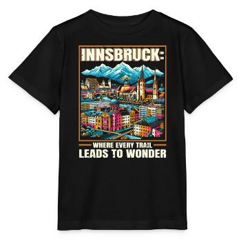 Innsbruck Autriche Voyage Vacances Autrichien - T-shirt bio MINI CREATOR Stanley/Stella Enfant - noir - Devant - Mikhail (115cm)