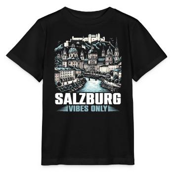 Salzburg Österreich Reisen Urlaubsland Österreich - Stanley/Stella Kinder T-Shirt MINI CREATOR  - Schwarz - Vorne - Mikhail (115cm)