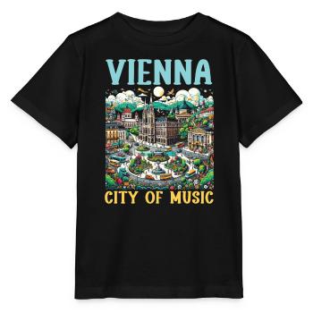 Vienna Austria Travel Vacation Country Austrian - Stanley/Stella MINI CREATOR Kids’ T-Shirt - black - Front - Mikhail (115cm)