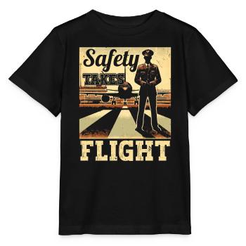 Airport Safety Officer Aviation Airport Jobs - Stanley/Stella MINI CREATOR Kids’ T-Shirt - black - Front - Mikhail (115cm)
