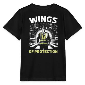 Airport Safety Officer Aviation Airport Jobs - Stanley/Stella MINI CREATOR Kids’ T-Shirt - black - Front - Mikhail (115cm)