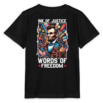 Proclamation d’émancipation Black Pride Juneteenth - T-shirt bio MINI CREATOR Stanley/Stella Enfant - noir - Devant - Mikhail (115cm)