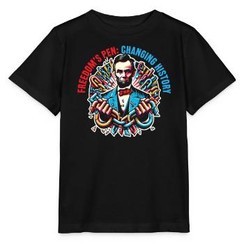 Proclamation d’émancipation Black Pride Juneteenth - T-shirt bio MINI CREATOR Stanley/Stella Enfant - noir - Devant - Mikhail (115cm)