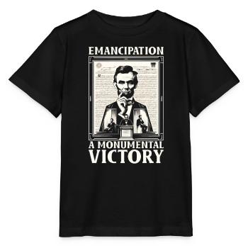 Proclamation d’émancipation Black Pride Juneteenth - T-shirt bio MINI CREATOR Stanley/Stella Enfant - noir - Devant - Mikhail (115cm)