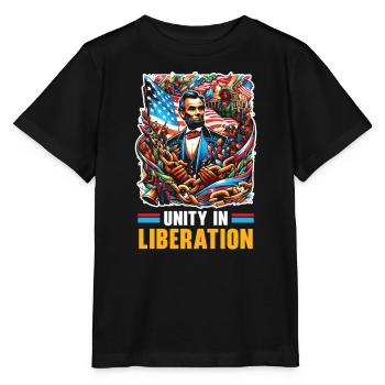 Proclamation d’émancipation Black Pride Juneteenth - T-shirt bio MINI CREATOR Stanley/Stella Enfant - noir - Devant - Mikhail (115cm)