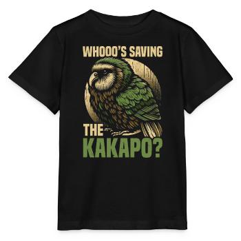 Endangered Species Kakapo Animal Rights Activist - Stanley/Stella MINI CREATOR Kids’ T-Shirt - black - Front - Mikhail (115cm)