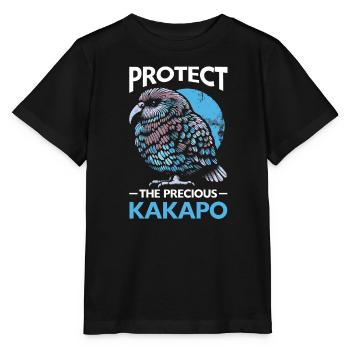 Endangered Species Kakapo Animal Rights Activist - Stanley/Stella MINI CREATOR Kids’ T-Shirt - black - Front - Mikhail (115cm)
