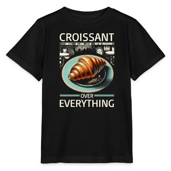 Croissant France Food Foodie Petit-déjeuner français - T-shirt bio MINI CREATOR Stanley/Stella Enfant - noir - Devant - Mikhail (115cm)