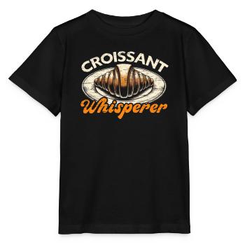 Croissant France Food Foodie Petit-déjeuner français - T-shirt bio MINI CREATOR Stanley/Stella Enfant - noir - Devant - Mikhail (115cm)