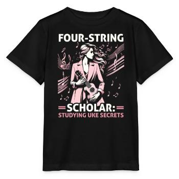 Ukulélé Professeur Instrument Ukulélé Joueur Uke - T-shirt bio MINI CREATOR Stanley/Stella Enfant - noir - Devant - Mikhail (115cm)