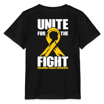 Sensibilisation au cancer de l’enfant Chimio Combattre le cancer - T-shirt bio MINI CREATOR Stanley/Stella Enfant - noir - Devant - Mikhail (115cm)