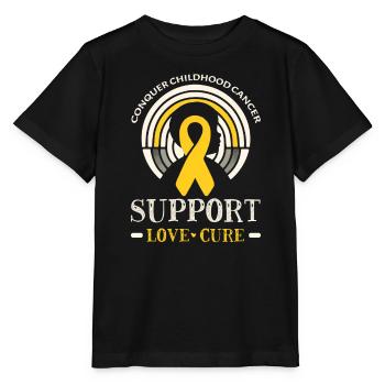 Childhood Cancer Awareness Chemo Fight Cancer - Stanley/Stella MINI CREATOR Kids’ T-Shirt - black - Front - Mikhail (115cm)