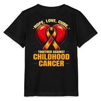Sensibilisation au cancer de l’enfant Chimio Combattre le cancer - T-shirt bio MINI CREATOR Stanley/Stella Enfant - noir - Devant - Mikhail (115cm)