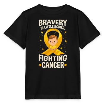 Sensibilisation au cancer de l’enfant Chimio Combattre le cancer - T-shirt bio MINI CREATOR Stanley/Stella Enfant - noir - Devant - Mikhail (115cm)