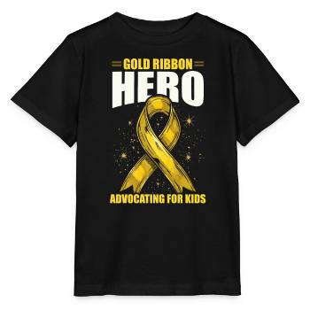 Childhood Cancer Awareness Chemo Fight Cancer - Stanley/Stella MINI CREATOR Kids’ T-Shirt - black - Front - Mikhail (115cm)