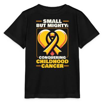 Sensibilisation au cancer de l’enfant Chimio Combattre le cancer - T-shirt bio MINI CREATOR Stanley/Stella Enfant - noir - Devant - Mikhail (115cm)