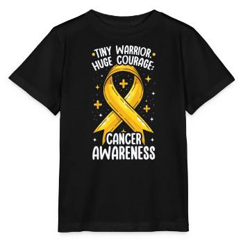 Sensibilisation au cancer de l’enfant Chimio Combattre le cancer - T-shirt bio MINI CREATOR Stanley/Stella Enfant - noir - Devant - Mikhail (115cm)