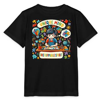 AuDHD Autism ADHD Autistic Spectrum Neurodiversity - Stanley/Stella MINI CREATOR Kids’ T-Shirt - black - Front - Mikhail (115cm)