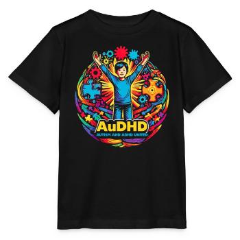 AuDHD Autisme TDAH Spectre autistique Neurodiversité - T-shirt bio MINI CREATOR Stanley/Stella Enfant - noir - Devant - Mikhail (115cm)