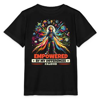 AuDHD Autismus ADHS Autistisches Spektrum Neurodiversität - Stanley/Stella Kinder T-Shirt MINI CREATOR  - Schwarz - Vorne - Mikhail (115cm)