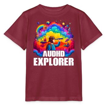 AuDHD Autisme TDAH Spectre autistique Neurodiversité - T-shirt bio MINI CREATOR Stanley/Stella Enfant - bordeaux - Devant - Kain (125cm)