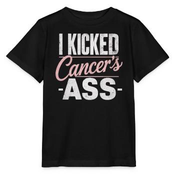 Ruban de sensibilisation au cancer du sein pour les survivantes du cancer - T-shirt bio MINI CREATOR Stanley/Stella Enfant - noir - Devant - Mikhail (115cm)