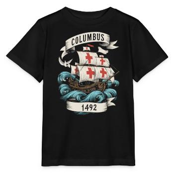 Columbus Day Christopher Columbus Italian American - Stanley/Stella MINI CREATOR Kids’ T-Shirt - black - Front - Mikhail (115cm)