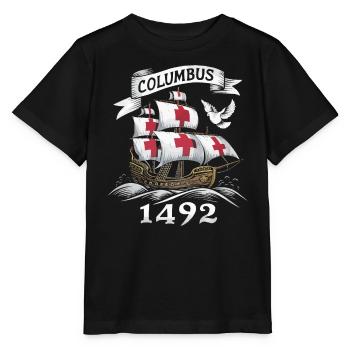 Columbus Day Christopher Columbus Italian American - Stanley/Stella MINI CREATOR Kids’ T-Shirt - black - Front - Mikhail (115cm)