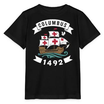 Columbus Day Christopher Columbus Italian American - Stanley/Stella MINI CREATOR Kids’ T-Shirt - black - Front - Mikhail (115cm)