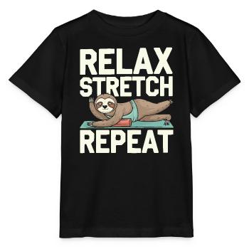 Lazy Sloth Yoga Zen Meditation Yoga Lehrer - Stanley/Stella Kinder T-Shirt MINI CREATOR  - Schwarz - Vorne - Mikhail (115cm)