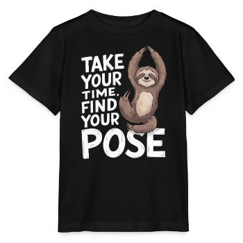 Lazy Sloth Yoga Zen Meditation Yoga Lehrer - Stanley/Stella Kinder T-Shirt MINI CREATOR  - Schwarz - Vorne - Mikhail (115cm)
