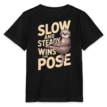 Lazy Sloth Yoga Zen Meditation Yoga Lehrer - Stanley/Stella Kinder T-Shirt MINI CREATOR  - Schwarz - Vorne - Mikhail (115cm)