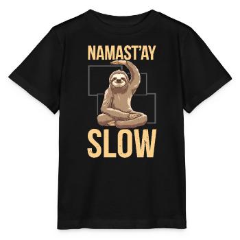 Lazy Sloth Yoga Zen Meditation Yoga Lehrer - Stanley/Stella Kinder T-Shirt MINI CREATOR  - Schwarz - Vorne - Mikhail (115cm)